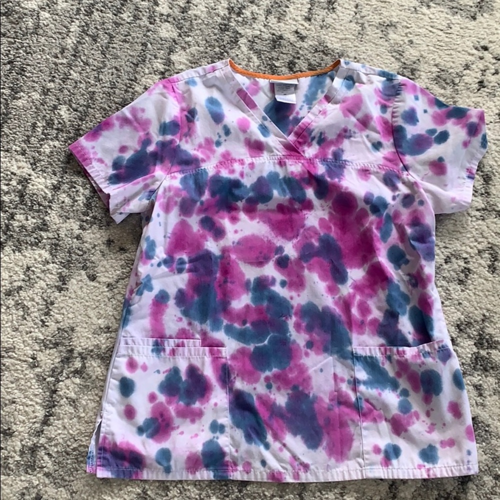 Tie Dye Scrub Top